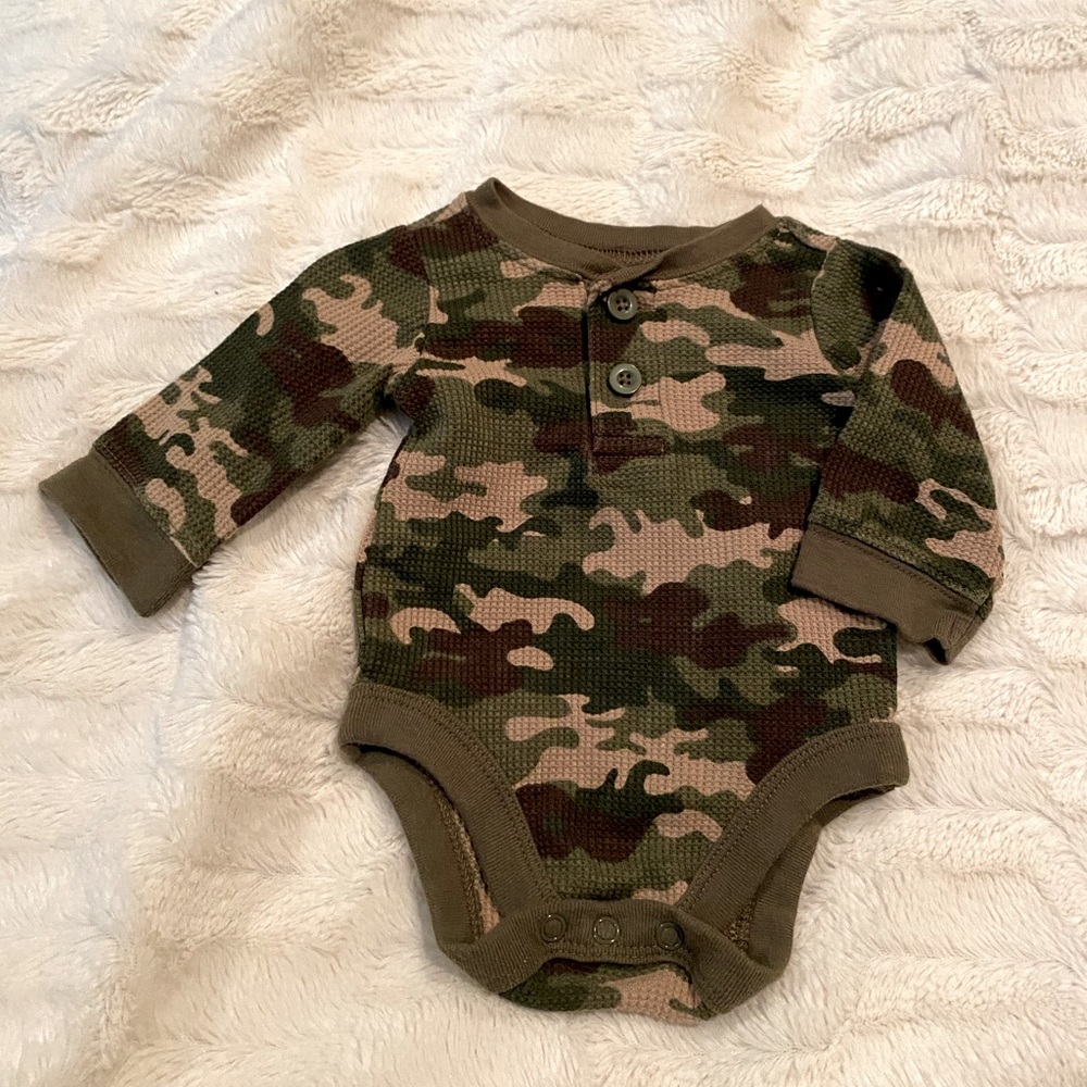 Camo long sleeve onesie!